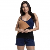 Short Doll de Alcinha em Viscolycra Padronizado - Marinho
