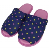 Pantufa Flexível Infantil Liganete Poá Puff - Marinho
