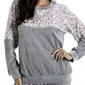 Pijama de frio em plush com detalhe de oncinha - Mescla