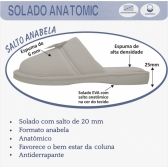 Pantufa Anatômica Malha com laço Cetim - PUFF - Mescla
