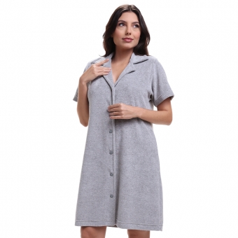 Roupão com Botões em Atoalhado