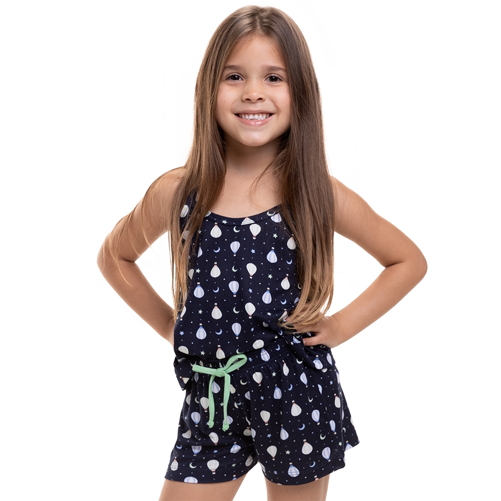 Short Doll Alcinha Infantil em Modal Summer - Marinho