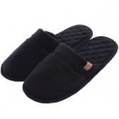 Pantufa Atoalhada Masculina com Espuma Massageadora - PUFF - Preto