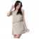 Vestido Malha Listra Elástico na Cintura - Mescla