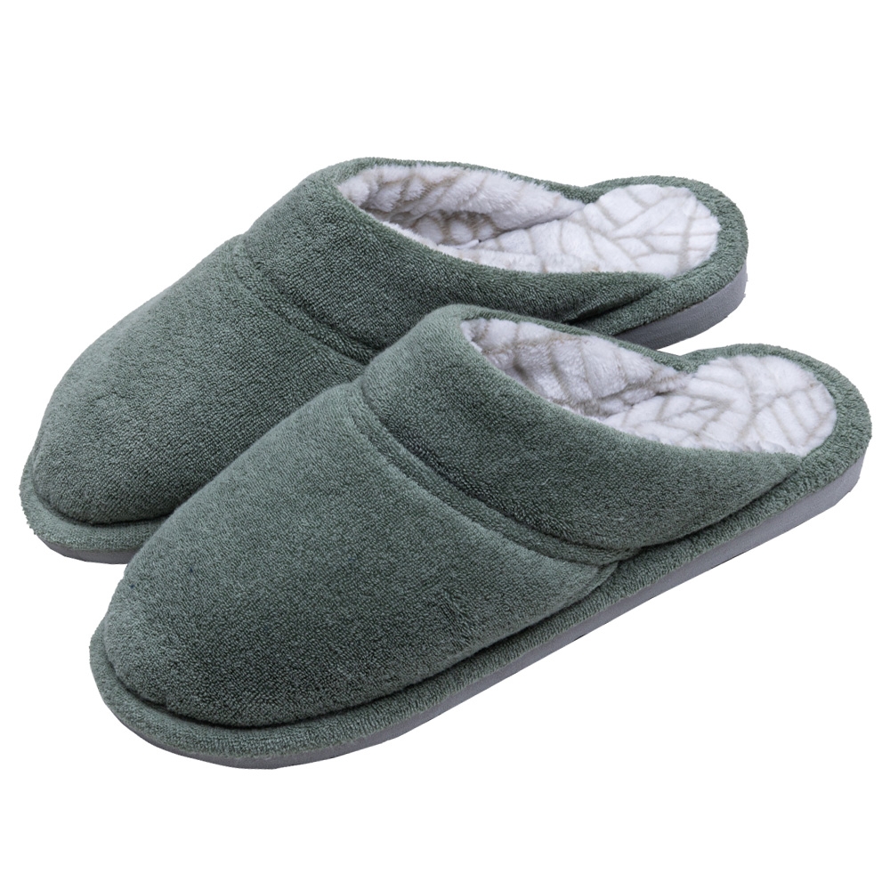 Pantufa Atoalhado Pelúcia Anatômico - Verde