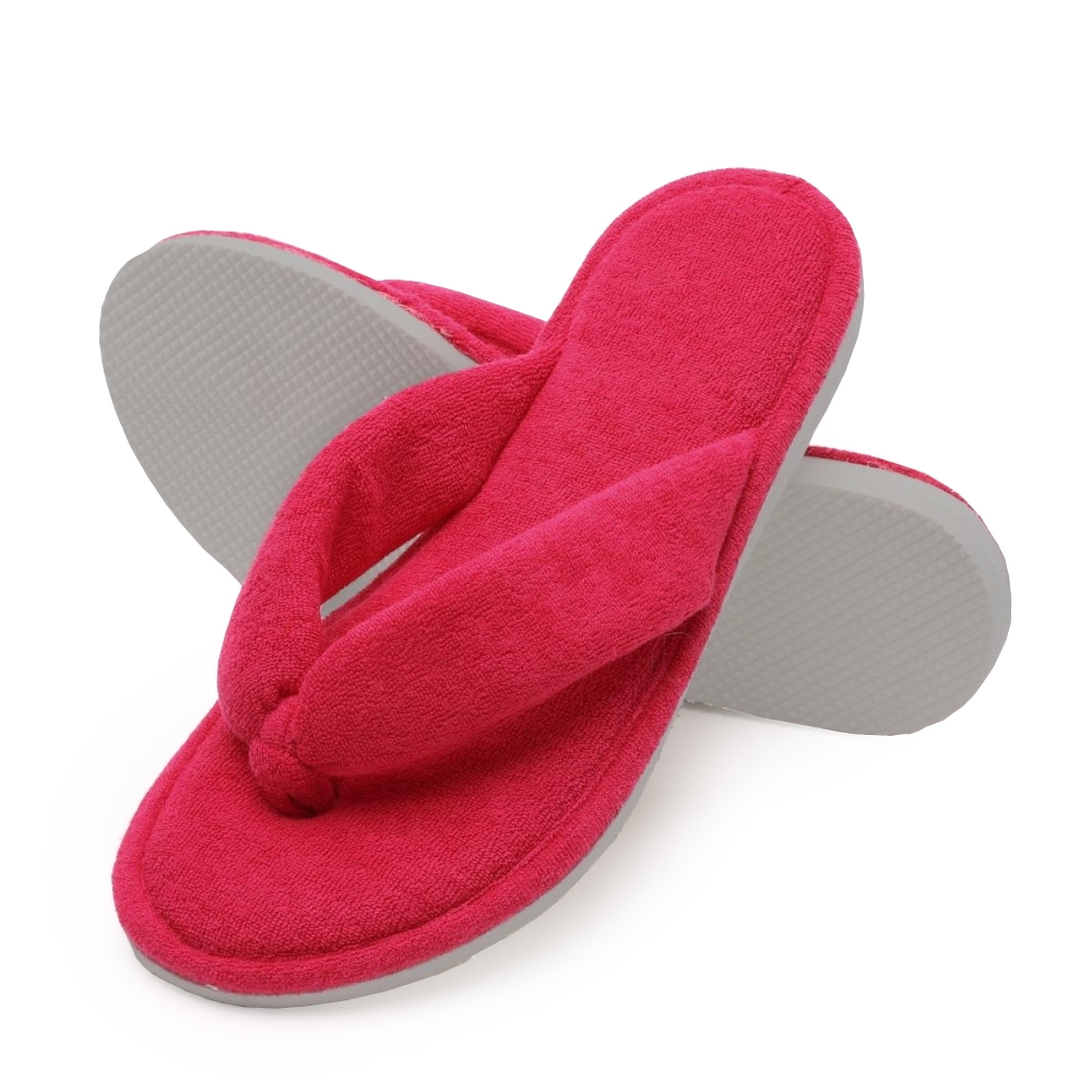 Pantufa de Dedo Atoalhada com Solado de EVA Anatômico - Pink