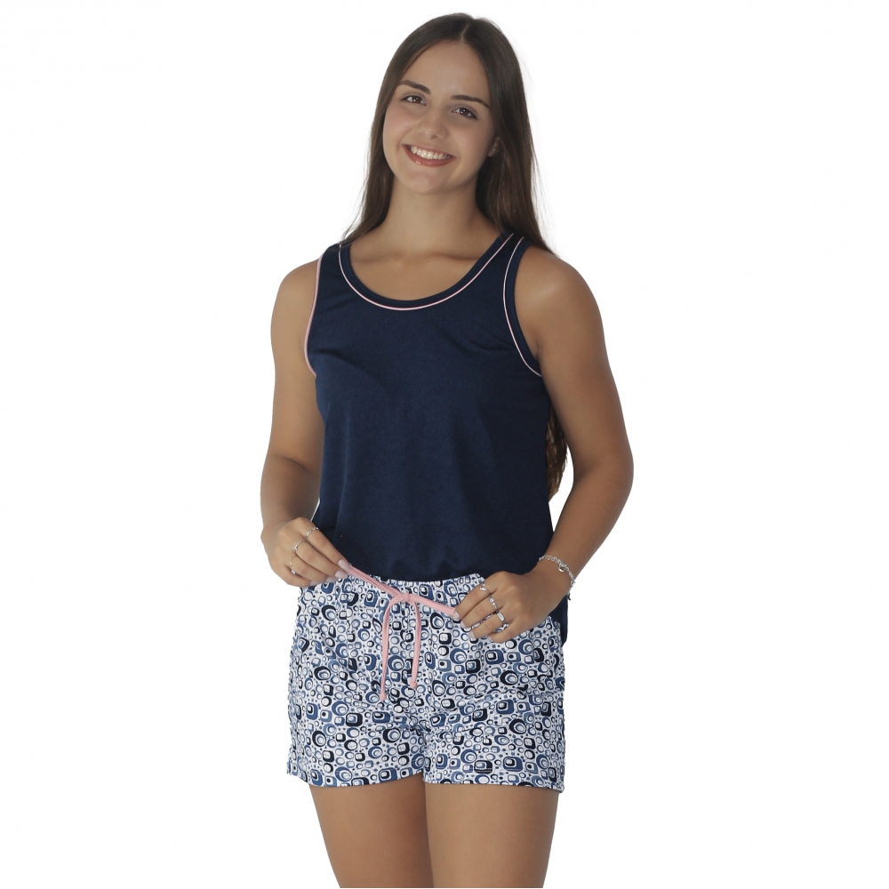 Short Doll Malha Modal Regata - Marinho