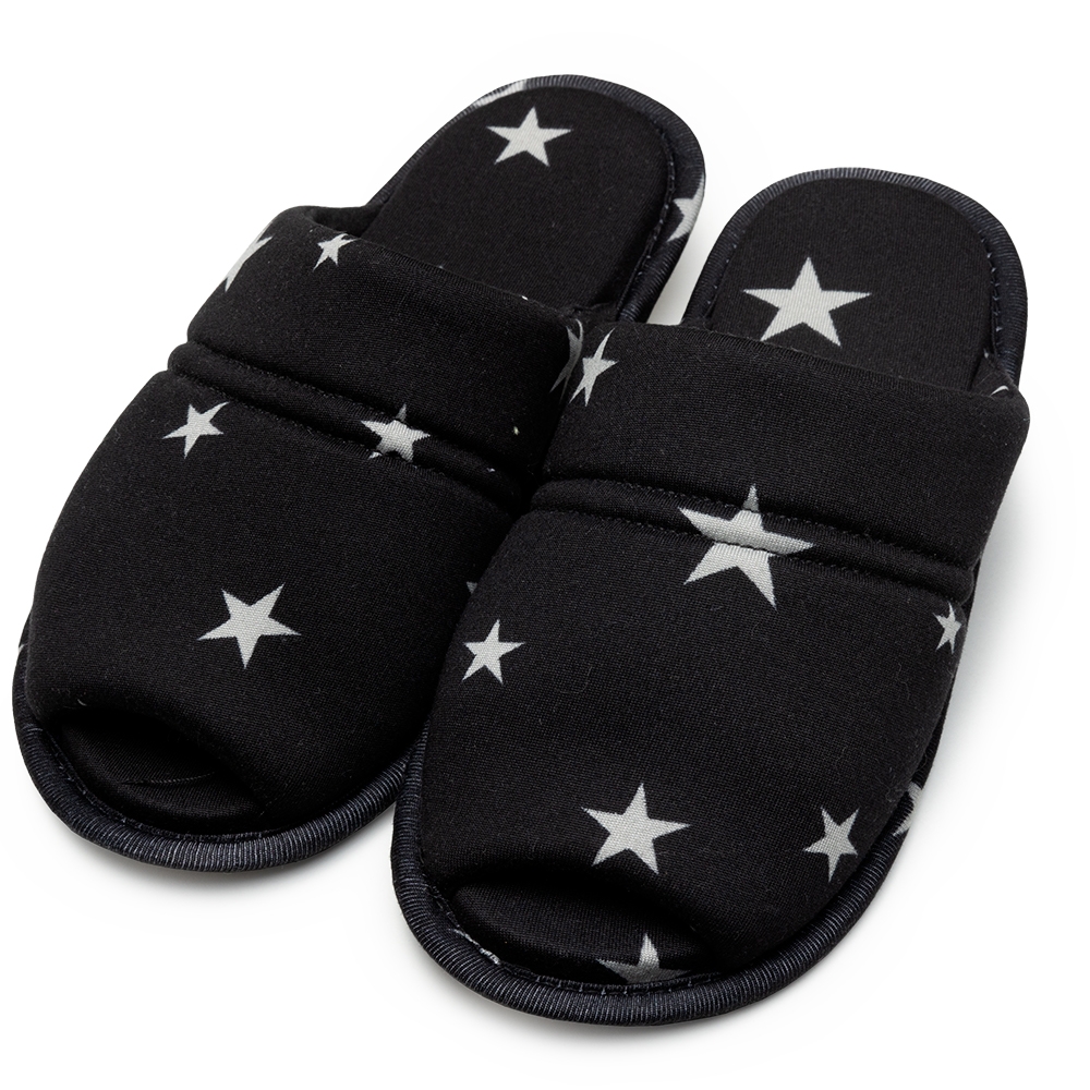 Pantufa Aberta em Modal Summer Antiderrapante - Preto