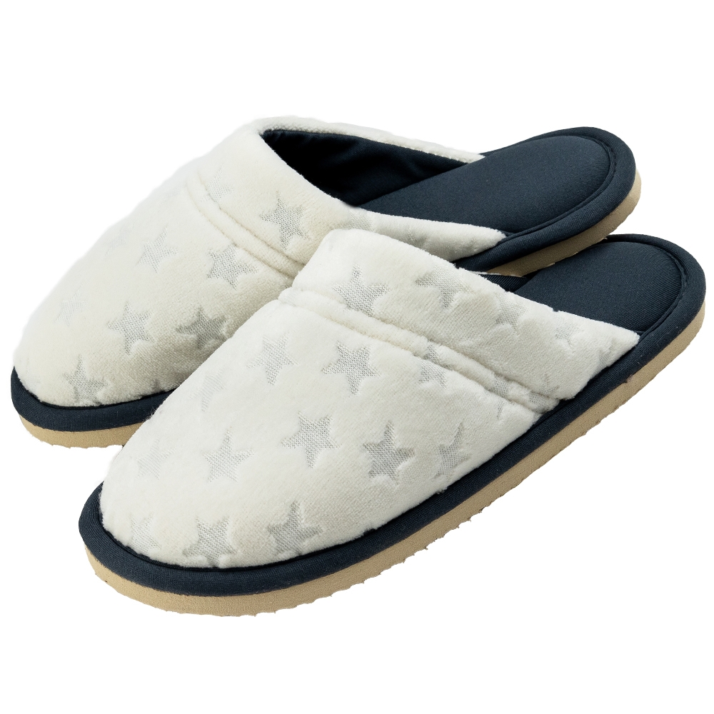 Pantufa Sola Plana Em Plush Estrela Com Ultrasoft - Chumbo