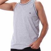 Pijama Masculino Regata Malha de Algodão Puff - Mescla