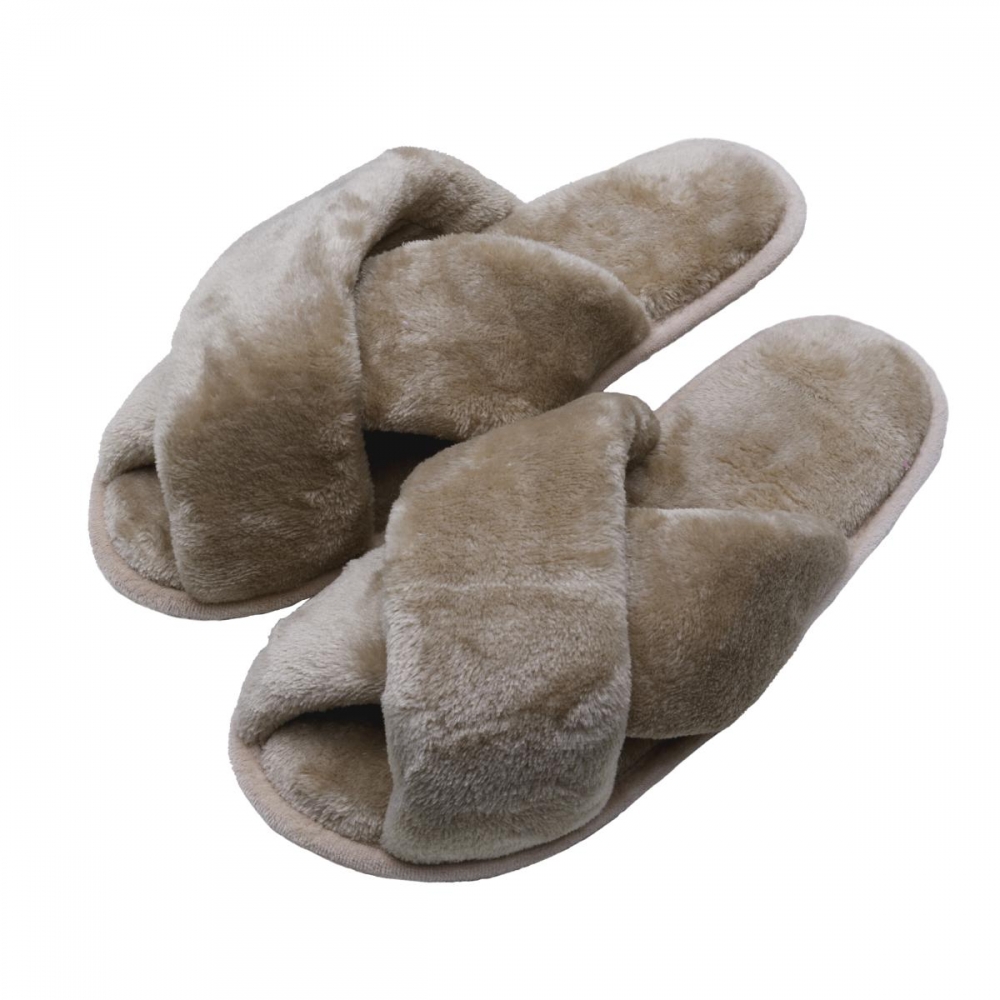 Pantufa Flexível em Pelúcia - Bege