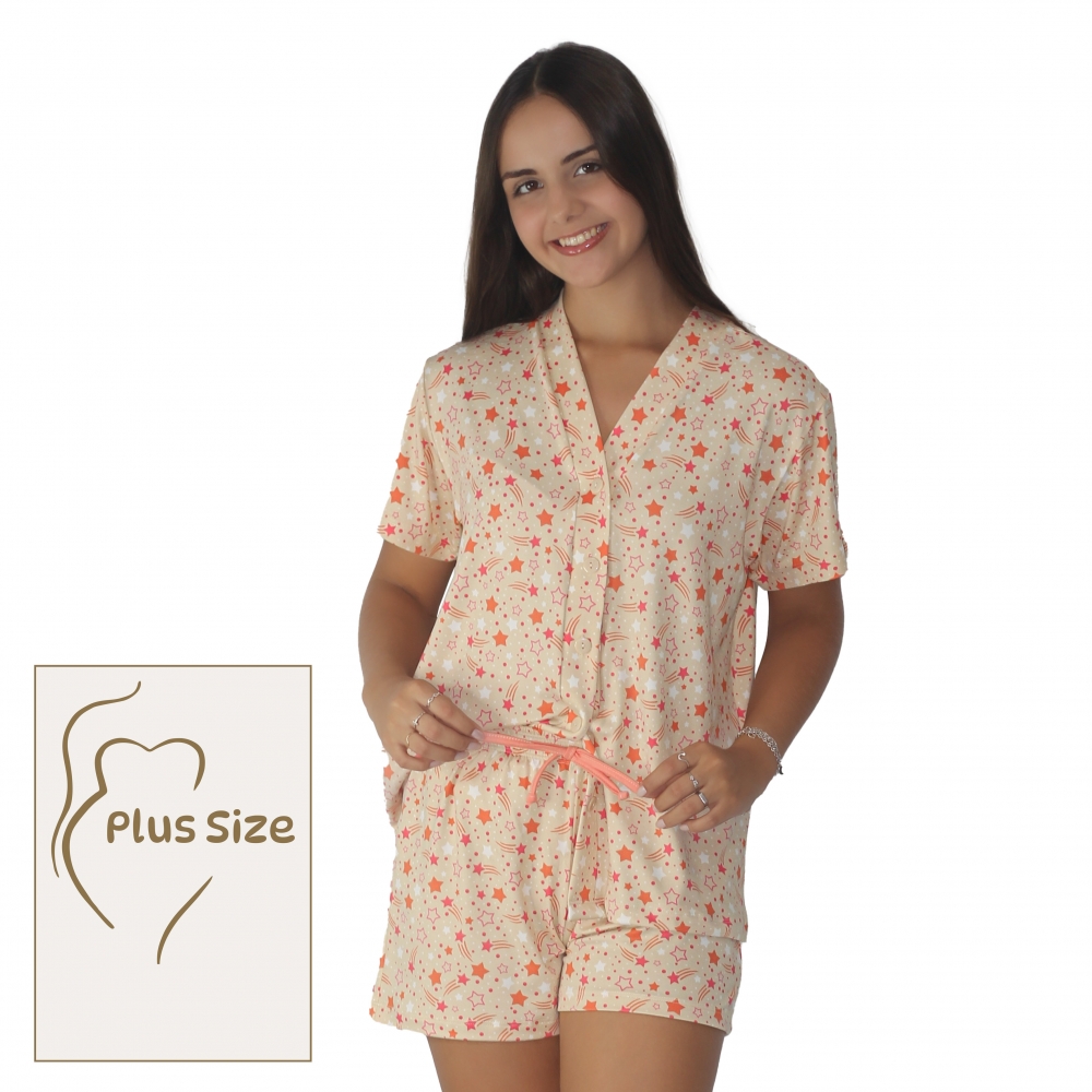 Short Doll Modal Summer Judoca Manga - Bege