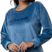 Pijama Longo em Plush Super Soft - Indigo
