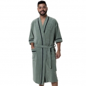 Roupão Masculino em Atoalhado com Viés - Puff - Verde