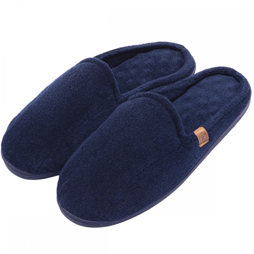 Pantufa Masculina Anatômica em Atoalhado com Espuma Massageadora - Marinho