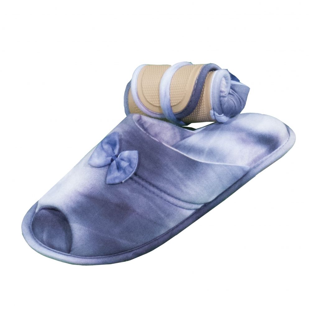 Pantufa Flexível Malha Tie Dye Infantil - Azul