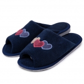 Pantufa Anatômica Aberta em Atoalhado Levite - Marinho