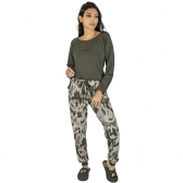 Conjunto em Moletinho com Calça Camuflada - Verde