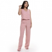 Conjunto Jacquard Com Elastano - Rosa