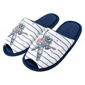 Pantufa Infantil Flexível em Malha Astronauta - Marinho