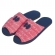 Pantufa Feminina em Malha Estampa tipo Jeans Solado Plano Puff - Vermelho