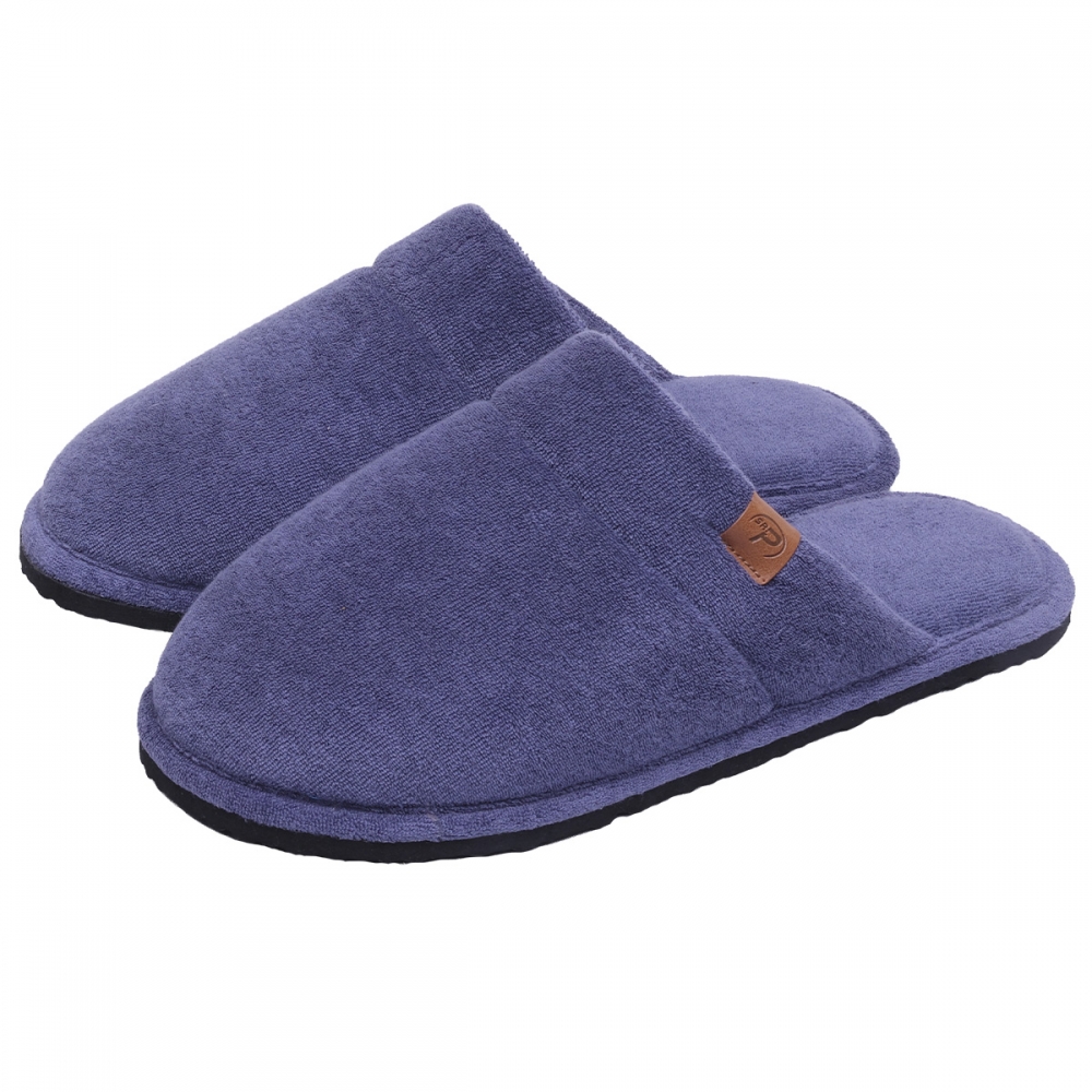 Pantufa Atoalhada Masculina - Solado Leve Plano - Indigo