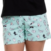 Short Doll de Manga em Malha 100% Algodão com Cotton Estampado - Preto