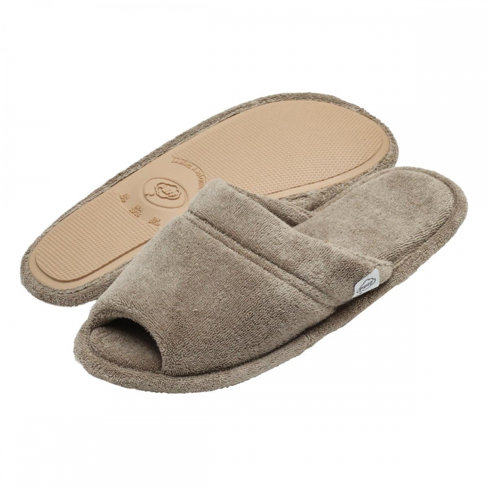 Pantufa Atoalhada Aberta: Conforto Flexível para Seus Pés - Caqui