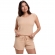 Short Doll com Manga em Canelado - Nude