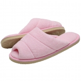Pantufa Feminina em Atoalhado com  Solado Plano Levite - Rosa