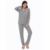 Pijama Feminino Soft Touch Listras Abotoado