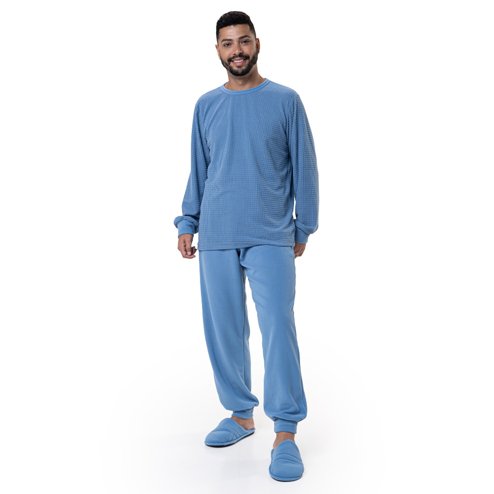 Pijama Ultrasoft Quadriculado Masculino - Índigo