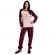Pijama Microsoft Liso Raposinha - Bordô