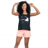 Short Doll Regata em Malha Night Sky - Preto