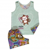 Pijama Cotton Light Animais Silk - Infantil - Verde