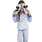 Pijama Puff Kids Pelúcia Fleece Infantil Unisex - Azul