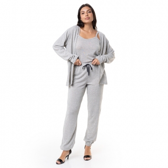Conjunto Casual Malha Winter com Detalhes em Botões