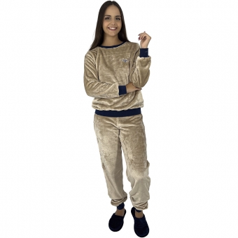 Pijama Pelúcia Fleece Coffee - Toque Aconchegante