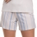 Short Doll com Manga em Viscolycra Listrada - Azul
