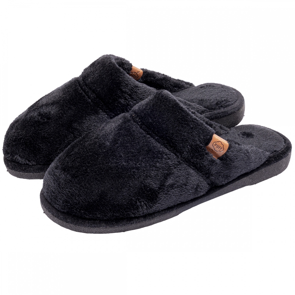 Pantufa Pelúcia Lisa Microsoft Puff - Preto