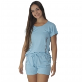 Conjunto Summer Short Doll Modal Azul Canelado - Azul