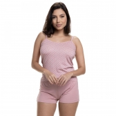 Short Doll de Alcinha em Viscolycra com Estampa Pontilhada - Amora