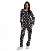 Pijama malha estampada coelho - Preto