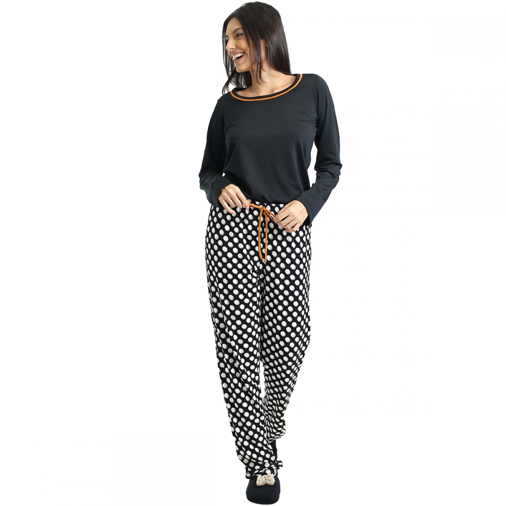 Pijama em Modal Peluciado Poá