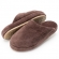 Pantufa Comfort em Plush Liso Lavavel à Máquina Puff - Marrom