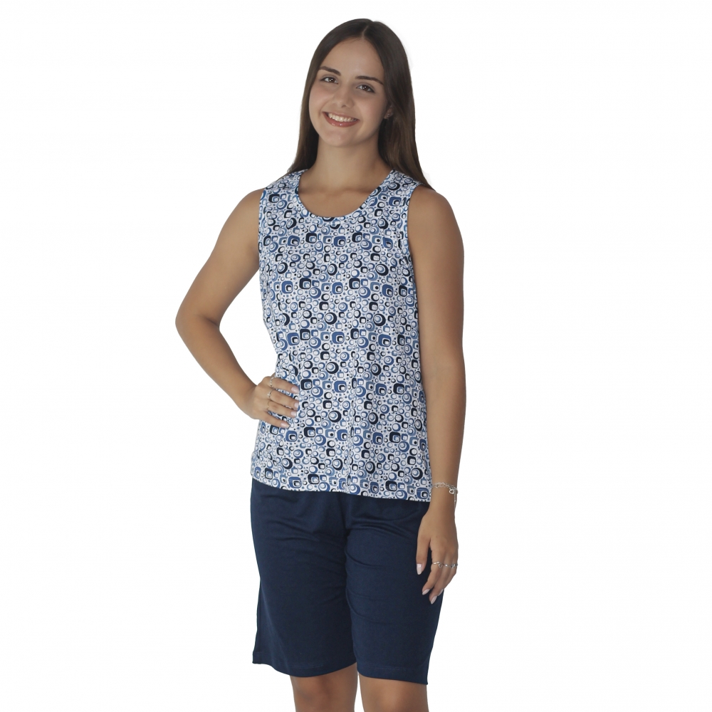 Conjunto Bermudão Modal Regata Leve - Marinho - Marinho