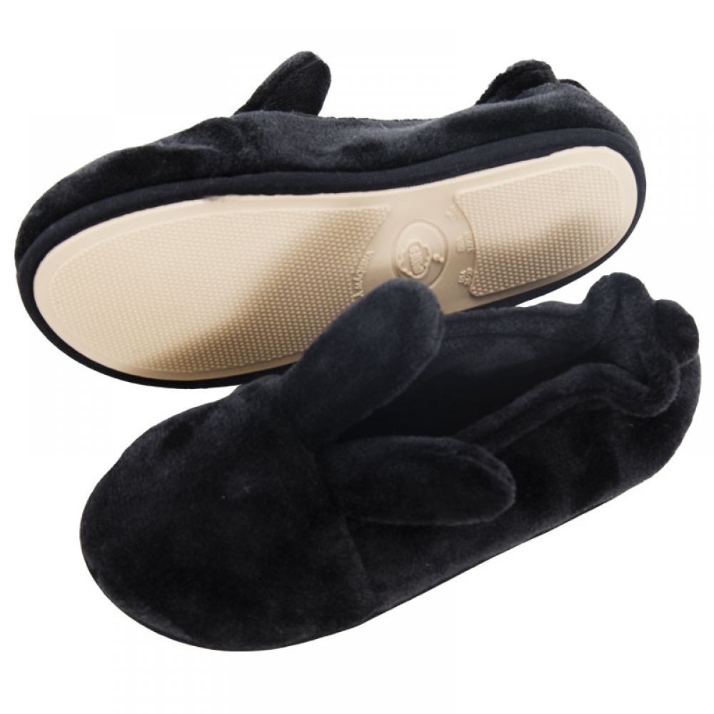 Sapatilha Flexível Infantil  Pelúcia Coelho - Preto