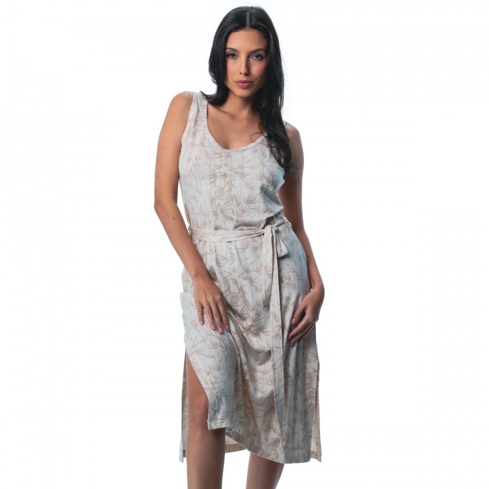 Camisola em Viscolycra Floral - Bege
