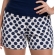 Short Doll Estampado com Alcinha em Viscolycra com Ribana - Marinho