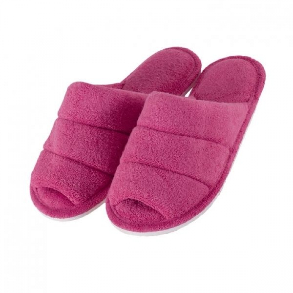 Pantufa Feminina em Atoalhado com  Solado Plano Levite - Pink